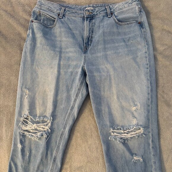 old navy jeans cropped light blue ripped knees size 16 - Picture 1 of 11